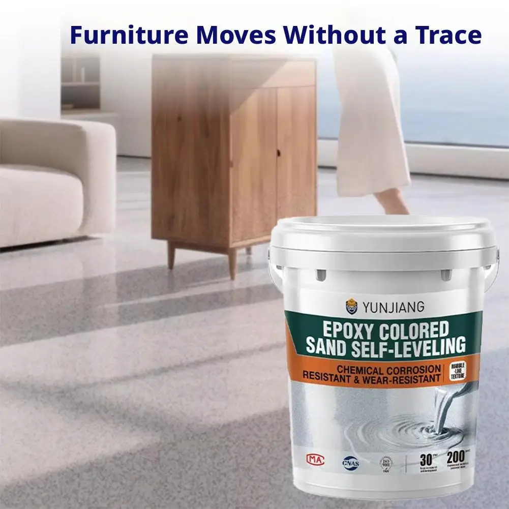 Epoxy Colored Sand Floor Paint Self-Leveling Anti-Slip Wear-Resistant Marble-Effect For Home TooL