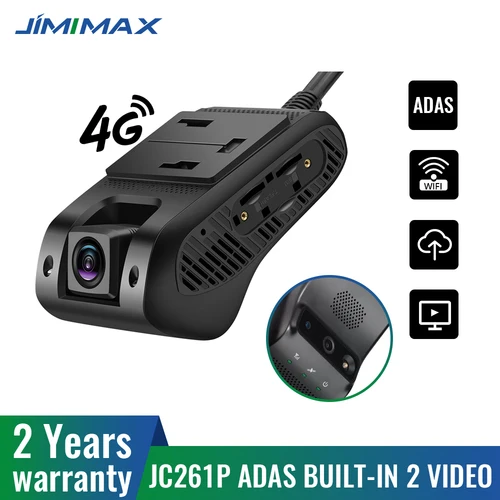 JIMI JC261P 4G ADAS 대시 카메라, 와이파이 핫스팟 DVR 녹음기 2 라이브 스트림 비디오, 1080P 전면 및 내부 자동차 GPS 카메라 업데이트 JC400P 