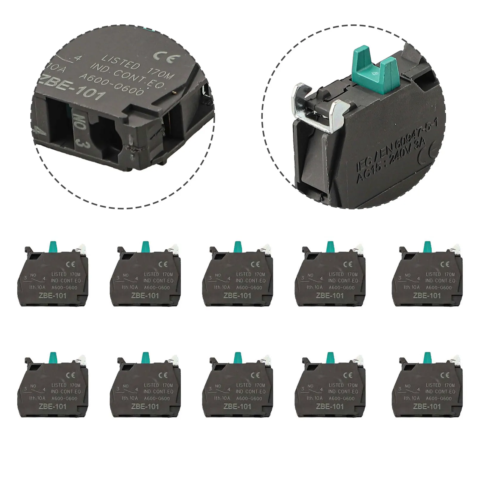 Screw Clamp Terminal Single Contact Block High Conductivity with 10PCS Screw Clamp Terminals ZBE 101 and ZBE 102 in Silver Alloy