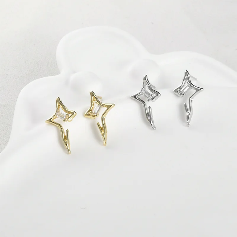 

Медные позолоченные элементы из настоящего золота 14 карат, ажурные, в форме звездного света, с подвесками-гвоздиками, для самостоятельного изготовления серег, фурнитура