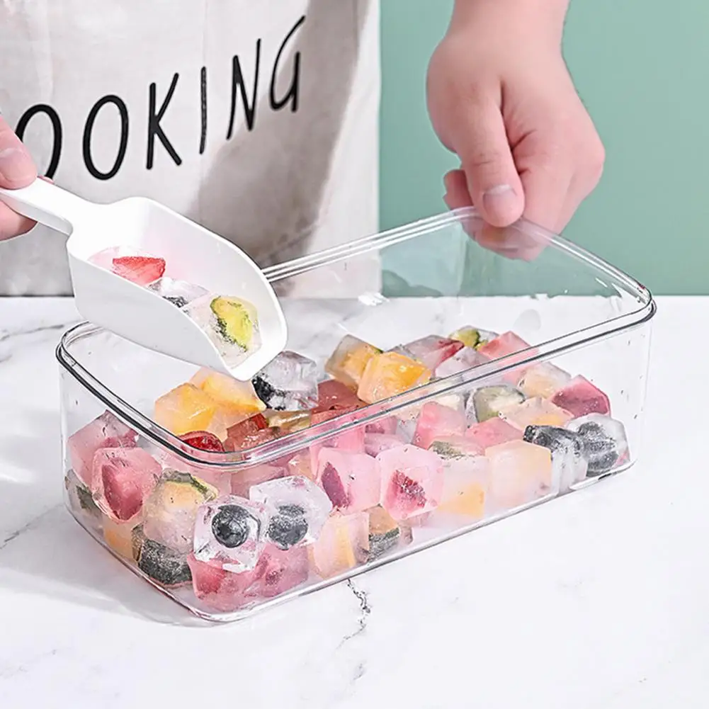 Ice Cube Mold Reusable Food Grade Easy to Release Creative Novelty DIY Wear-resistant Ice Tray Mold with Lid Household Supplies