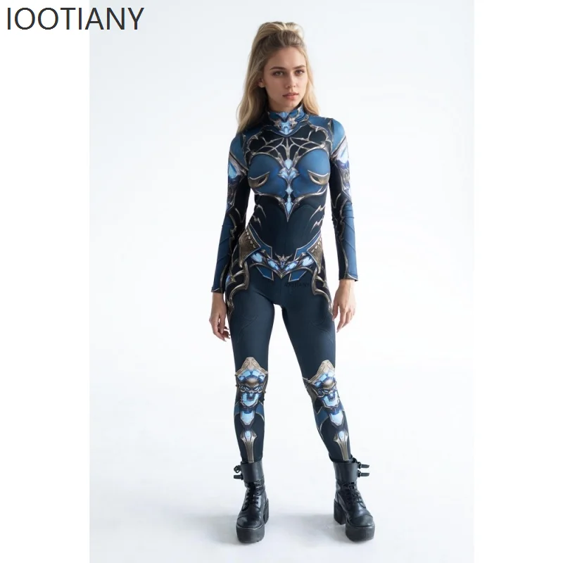 

Halloween Women's Fashion Sexy Knight Armor Bodysuit Carnival Party Female Knight Cosplay Stage Performance Costume Zentai Suit