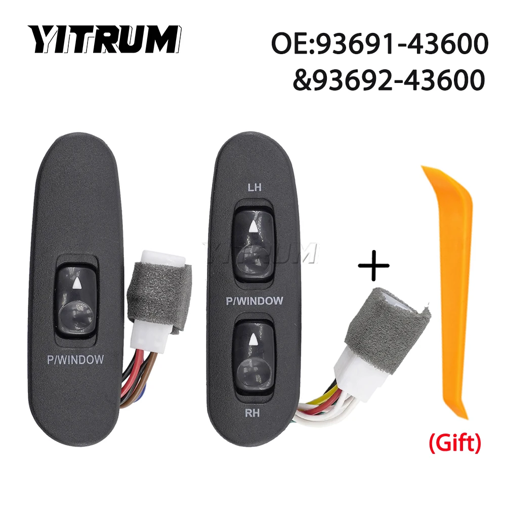 

YITRUM 93691-43600 93692-43600 Front Left Right Power Window Lifter Switch Button For Hyundai H100 Bus Kasten 1996-2001