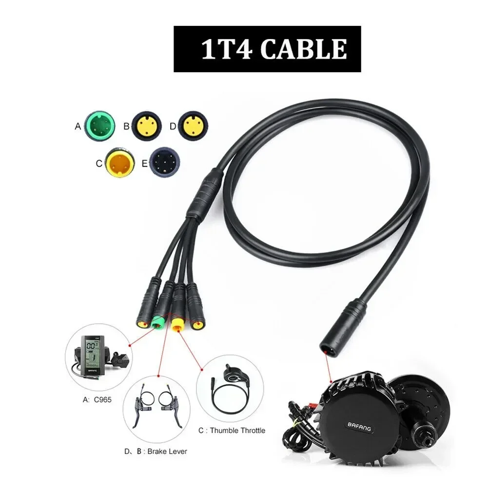 Soverup Electric Bicycle Bafang Wiring 1m 1T4 Extension Cable For 1T4 Cable Harness Mid-Drive Motor Kits Higo BBS01 BBS02 BBSHD