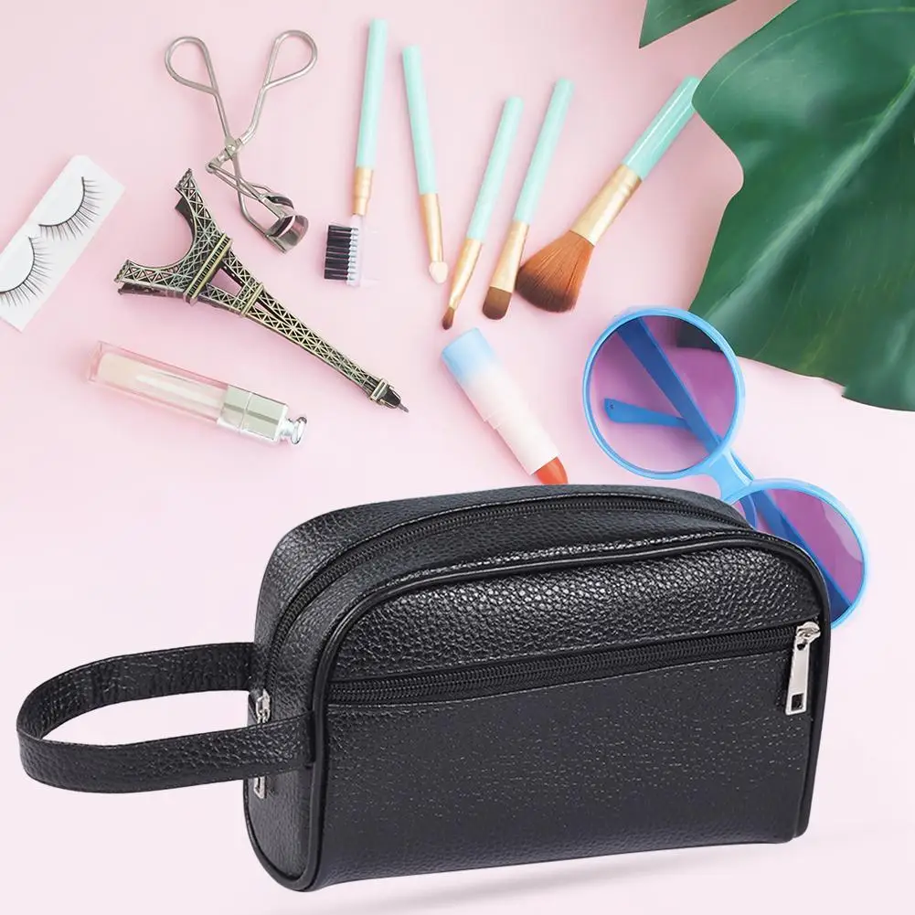 

10-1PCS Men Women Vintage Wristlet Bag PU Leather Pure Color S/L Wristlet Bag Vintage Cellphone Storage Bag for Work/Commuting