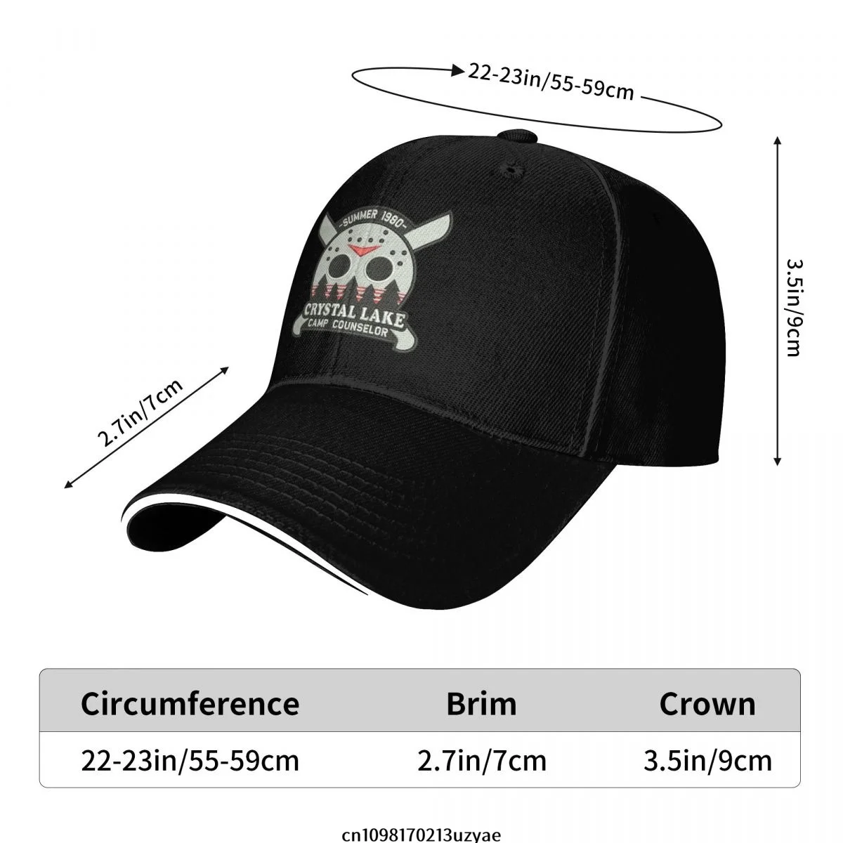 Crystal Lake Camp Counselor Baseball Caps Hip Hop Sandwich Cap Männer Frauen Einstellbare Outdoor Sport Hut