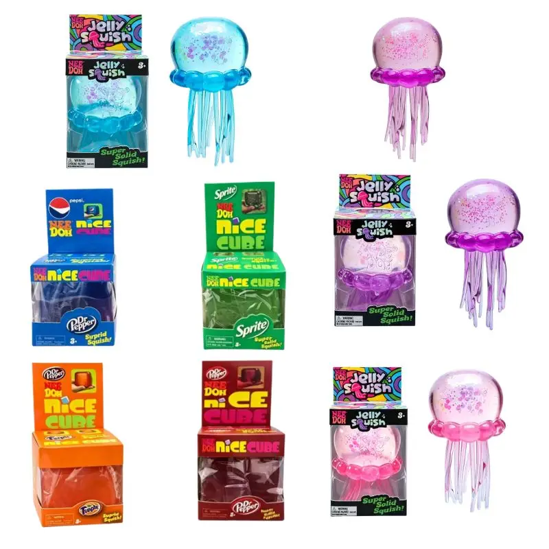 

New Jellyfish Squeeze Fidget Toy Product Nee doh Jellyfish Stress Relief Relax Squishy Anti-Anxiety Squeeze Object For Blind Box