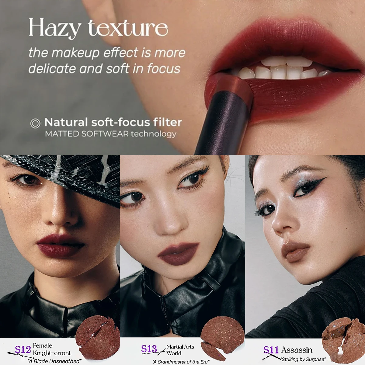 Girlcult Matte Lipstick(S11-S13),Retro Party Makeup,Wear Alone or Layer,Medium Longevity,Highly Pigmented & VibrantMatte Lock,