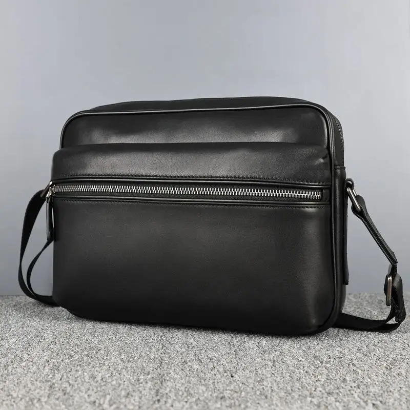 Men's crossbody bag, top layer cowhide, new men's bag, horizontal men's backpack SAC 2026 NEW