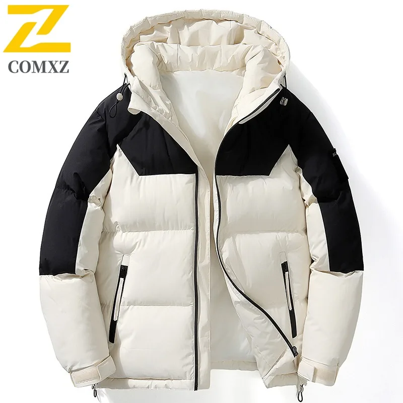 

COMXZ Outdoor Adventure Мужская стеганая куртка с капюшоном Многофункциональная парка Удобные модные легкие зимние куртки для путешествий