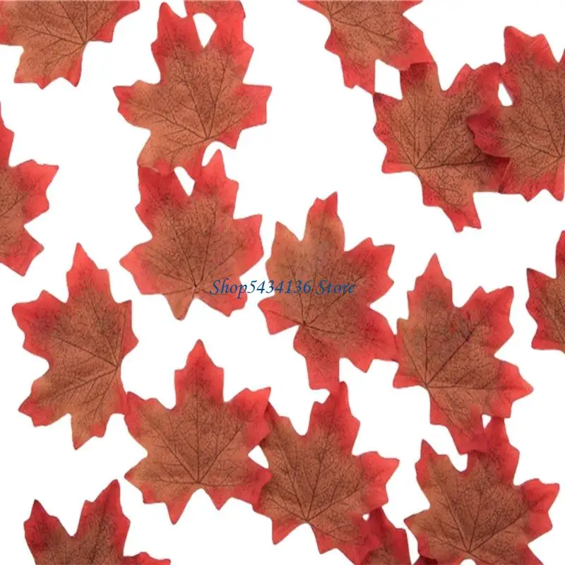 H7ED 50 Realistic Fall Maple Leaf Ornament Crafting and Interior Designs Set