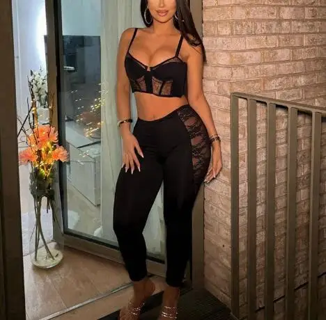 

Autumn 2025 Elastic Low Waisted Lace See Through Solid Color Patchwork Panties for Women, Fashionable and Sexy Lace Leggings