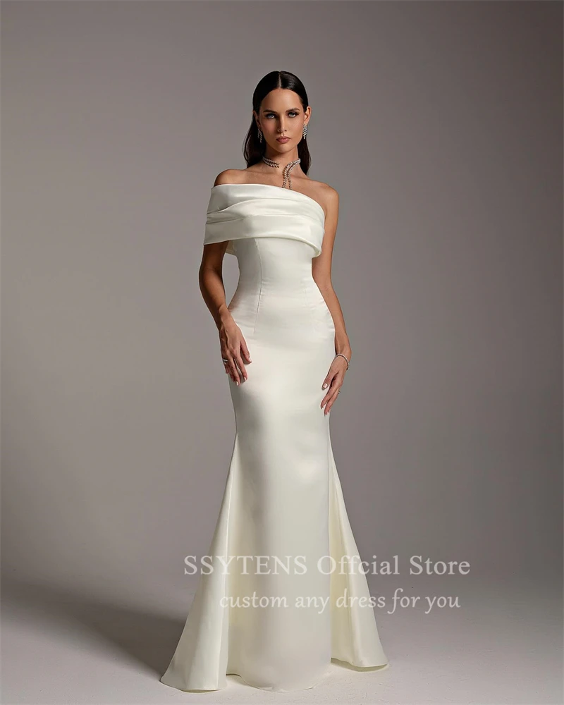 SSYTENS Sexy Mermaid Wedding Dresses One Shoulder Bridal Dress Saudi Parties Custom Celebrity Long Wedding Evening Prom Gowns