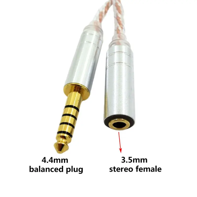 سلك الصوت 2.5 ذكر إلى 4.4 أنثى كابل 2.5 مللي متر/4.4 مللي متر إلى 3.5 مللي متر محول متوازن مصنوع يدويًا لمشغل موسيقى HIfi MP3