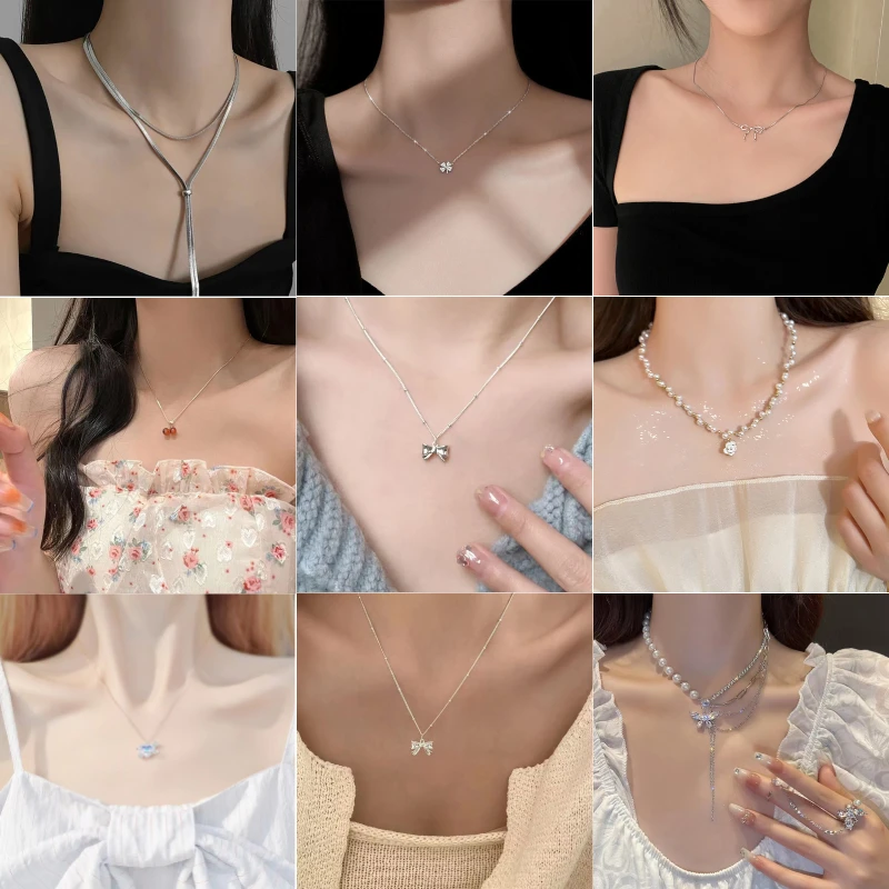 Gargantilla con lazo de plata para mujer moderna; Accesorio de fiesta vintage de moda y regalo ideal.