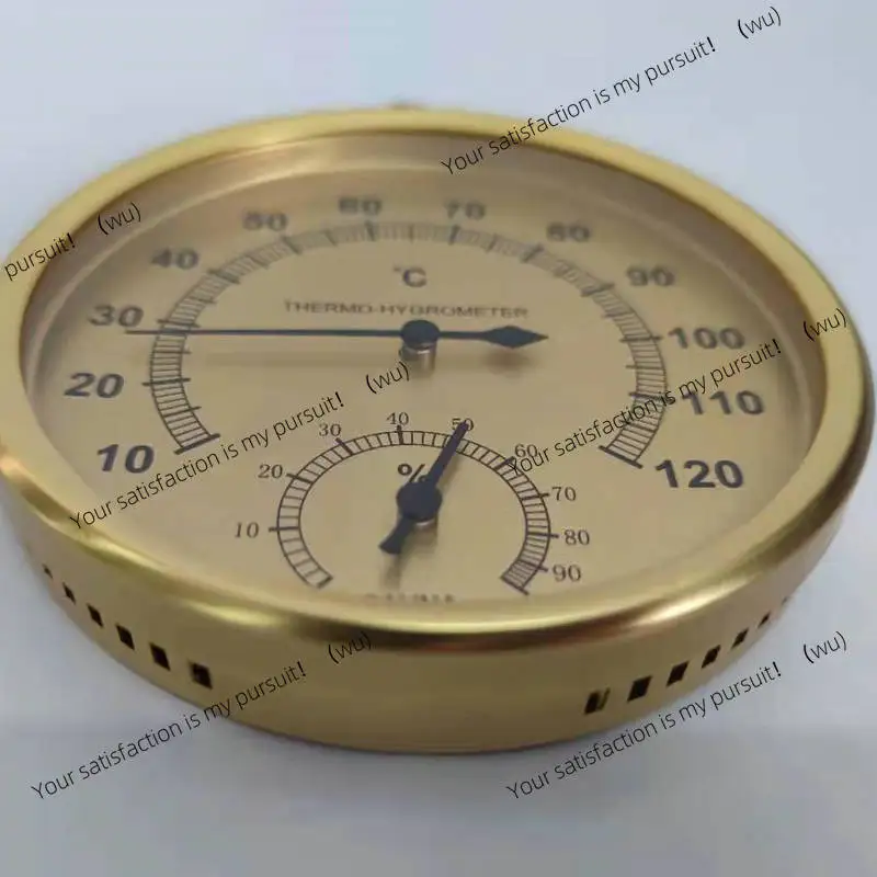 Indoor Metal Circular Induction Thermohygrometer Sauna Bathroom Temperature Adjustment Wet Thermometer