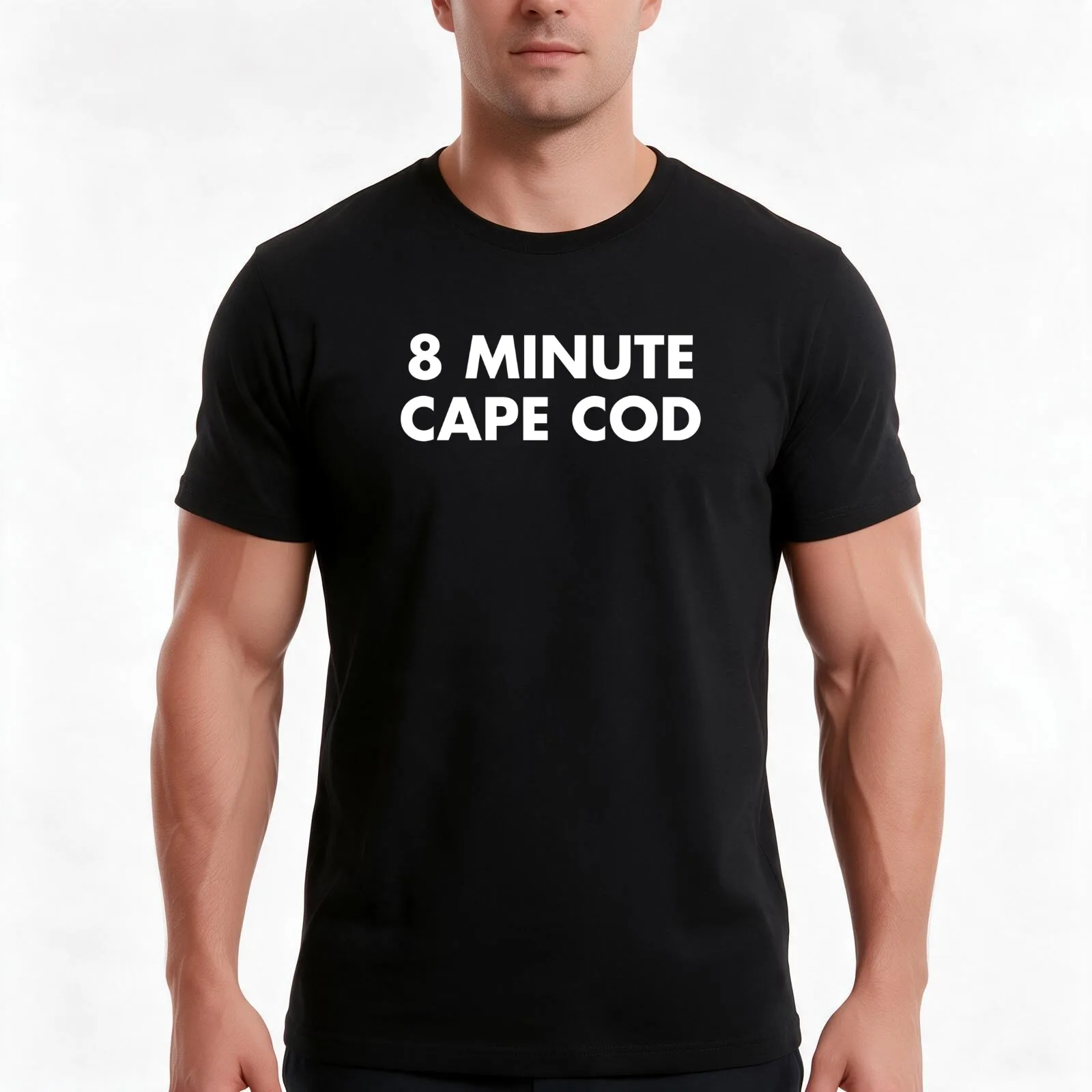 8 MINUTE CAPE COD T-Shirt, Summer Casual Cotton Tee, Oversized Streetwear Tops, Vintage Graphic Print, Loose Fit Short Sleeve