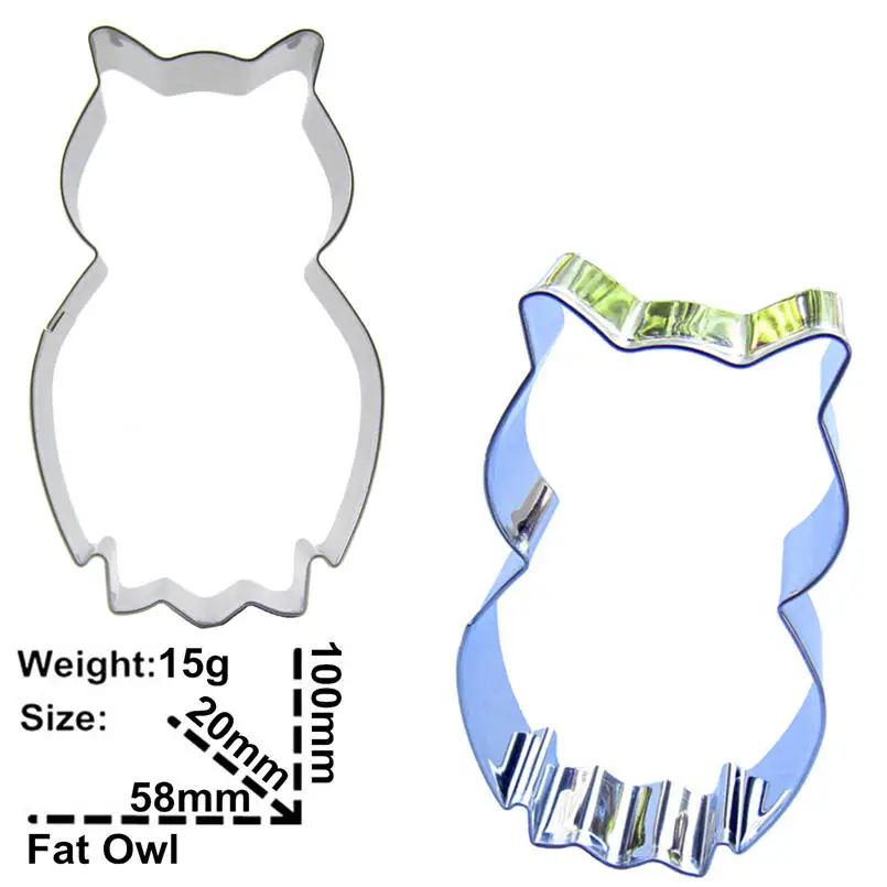 Owl Shape Cake Cookie Biscuit Stainless Steel Baking Molds, Cartoon Animals Cake Decorating Fondant Pastry Cutting Tools