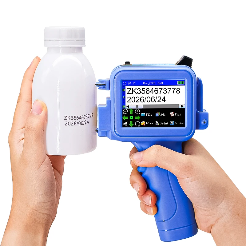 Handheld inkjet printer,  quad-core monochrome plastic bottle expiration date printer