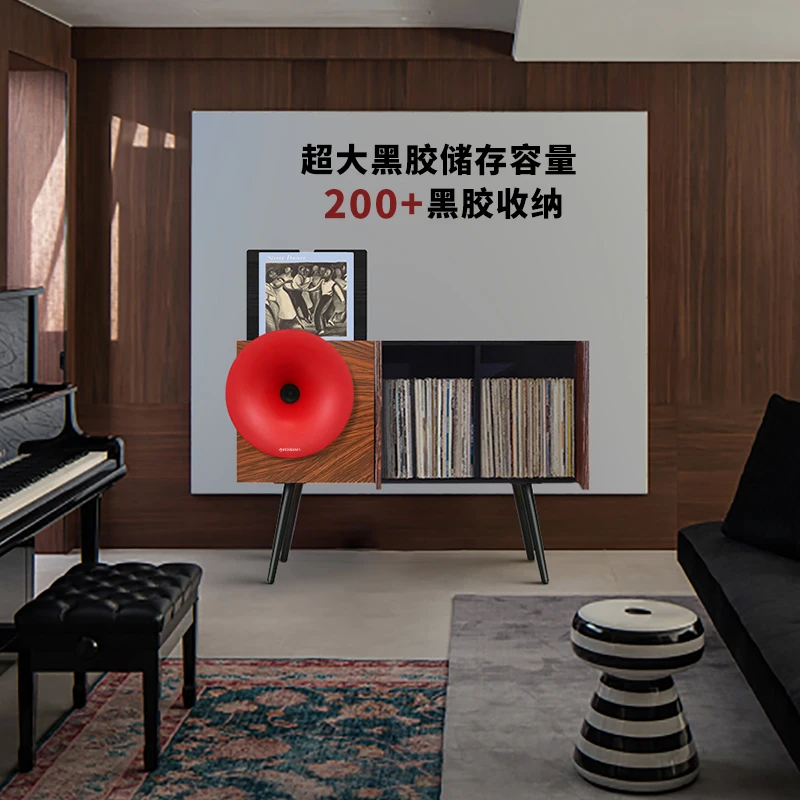Gramophone Cabinet Integrated Vinyl Record Player Light Luxury Living Room Bluetooth Audio Box