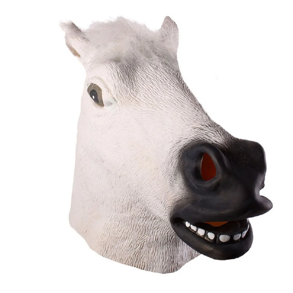 Eco-Friendly Latex Horse Head Mask Creepy Theater Prop For Halloween Party Masquerade Costume Scary Prank Gift
