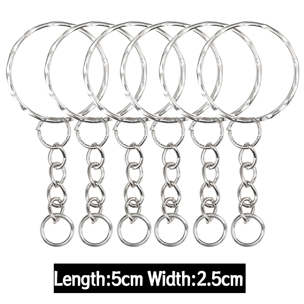 Metall-Schlüsselanhänger mit geteilten Ringen, Gliederkette, Schlüsselanhänger, Schlüsselanhänger, Halter, Ringe, DIY-Schlüsselanhänger, Schlüsselanhänger, Zubehör, Werkzeuge