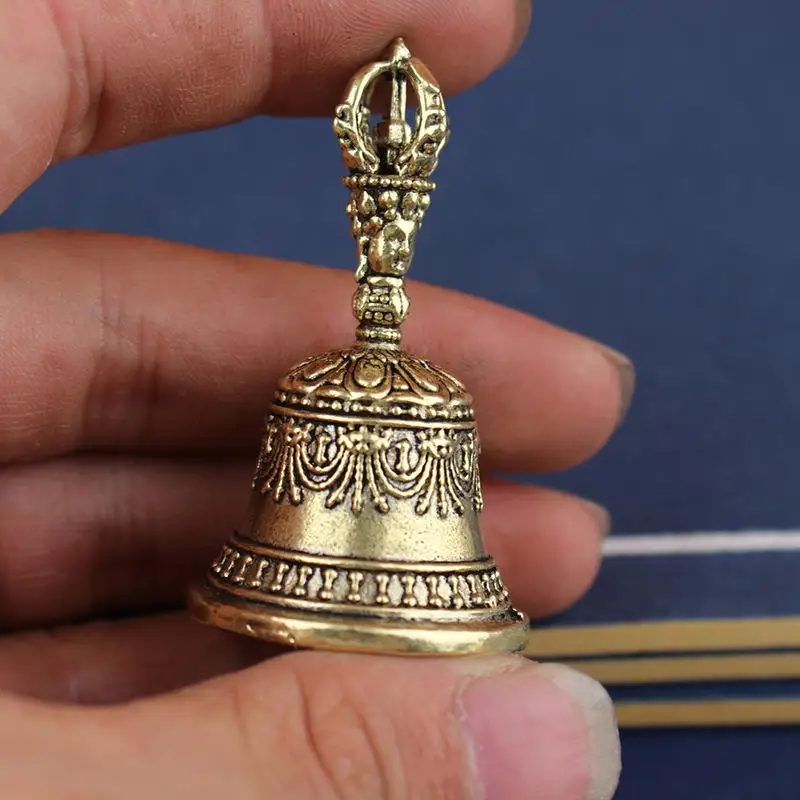 1pcs Retro Copper Bell Wind Chimes Brass Crafts Die-casting Falling Wind Chimes Tibetan Bronze Bell Ideas Copper Bell Pendant
