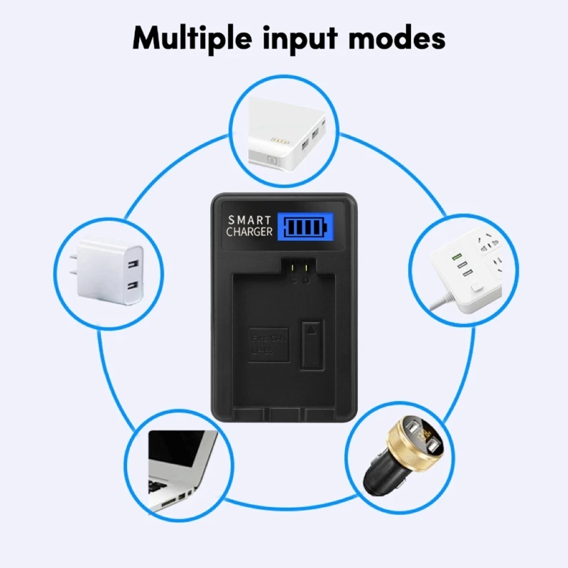 شاحن USB محمول LP-E5 LCD لكاميرا XS، والكاميرا الرقمية