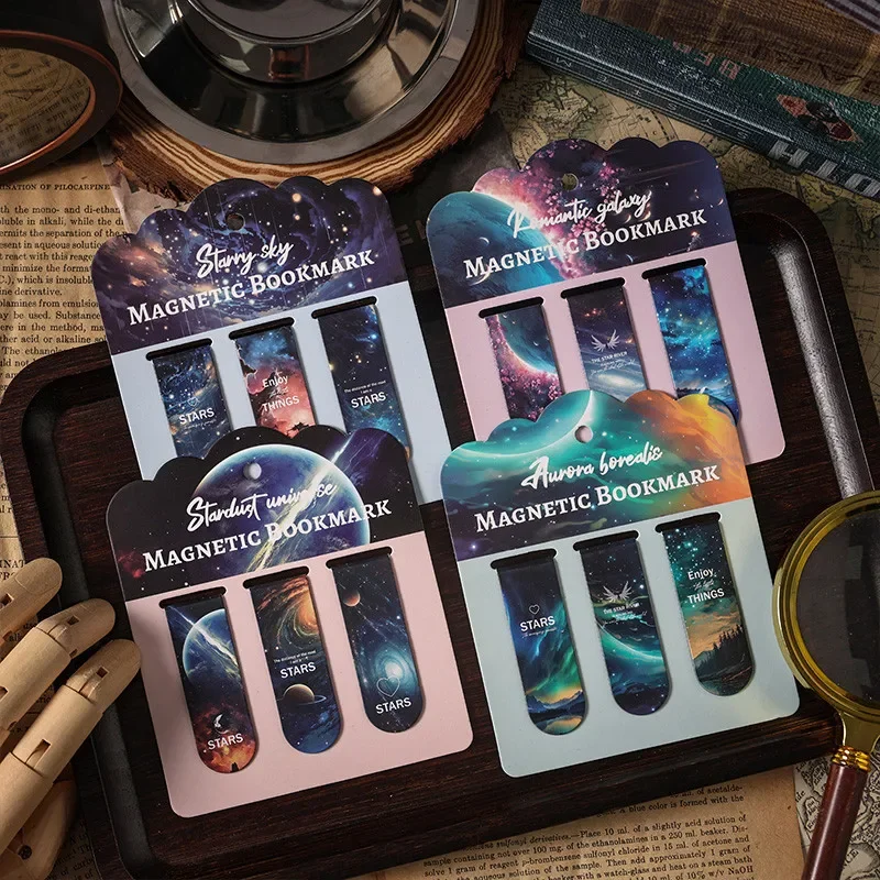 3 قطعة/الحزمة من سلسلة Galaxy الإشارات المرجعية لقراء الكتب واللوازم المدرسية والقرطاسية الإبداعية هدايا رائعة للطلاب