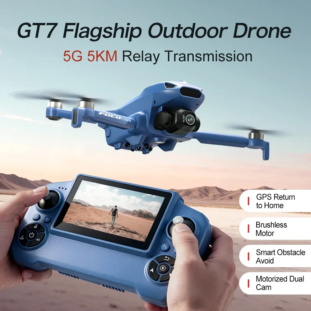 Original GT7 Foldable GPS Drone 5G Signal Repeater Brushless FPV with Screen Remote 8K HD Aerial Photography RC Quadcopter