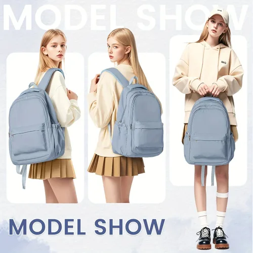 Imagen 2 del producto Mochila para estudiantes universitarios, niñas de secundaria, niñas de secundaria, versátil, adecuada para niños, uso diario al aire libre.