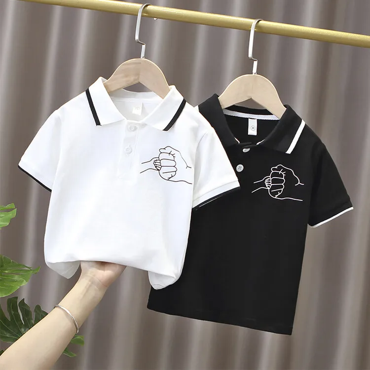 Summer Kids Boy Polo Shirt Fashion Children's Clothing Toddler Boys Shirts Breathable Cotton Tee Tops Short Sleeve T Shirt  4-6y