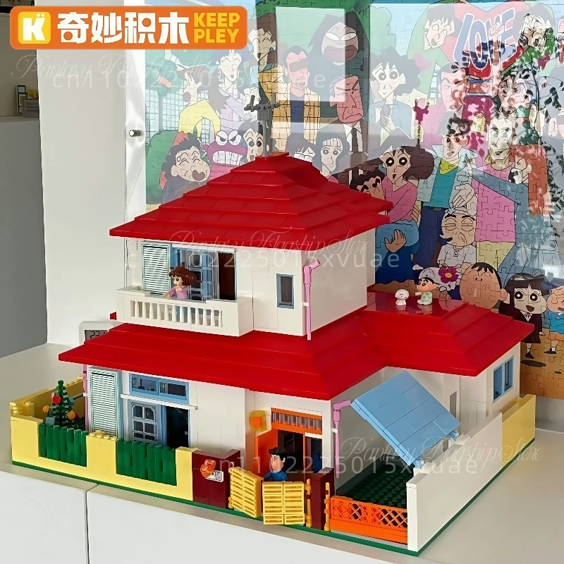 Keeppley Doraemon Nobita Nobi's Huis Bouwsteen Anime Assemblagemodel Speelgoed Kamer Ornament Grote Collectie Kid'sChristmas Gift