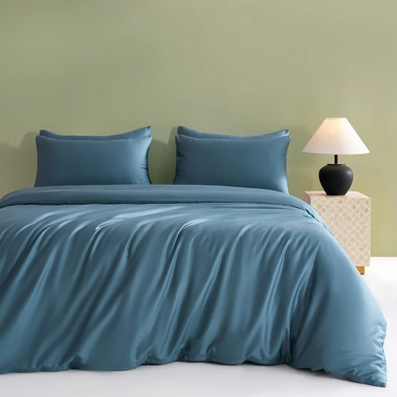 

1pc Summer Cooling Lyocell Silky Duvet Cover Blue Quilt Cover For US Single Double Bed Comforter Cover Home Linens Drop Shipping