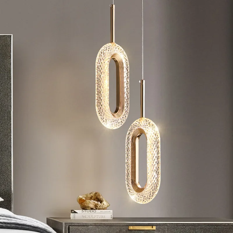 

Nordic LED Pendant Lights Decor for Sofa Background Gold Hanging Lighting Fixtures Indoor Chandelier Lamps for Bedroom Corridor