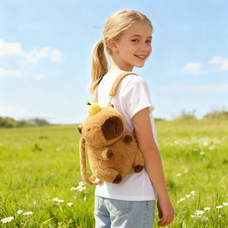 กระเป๋าเป้ตุ๊กตาขนนุ่มสำหรับเด็กผู้หญิง ไปเที่ยว กระเป๋าขนสัตว์ กระเป๋าเป้ขนาดเล็ก กระเป๋าสะพายตุ๊กตาน่ารัก ของขวัญสำหรับเด็ก วัยรุ่น