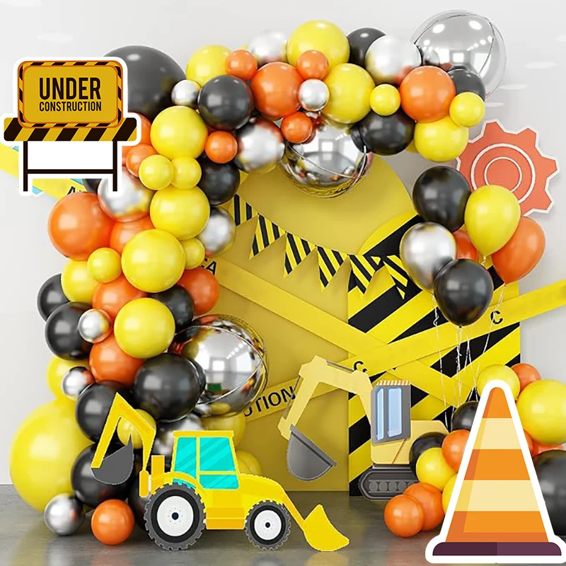 

30/60/90cm Engineering Vehicle Theme Foam Board Excavator Bulldozer Crane KT Board Backdrop Baby Shower Birthday Party Cutouts