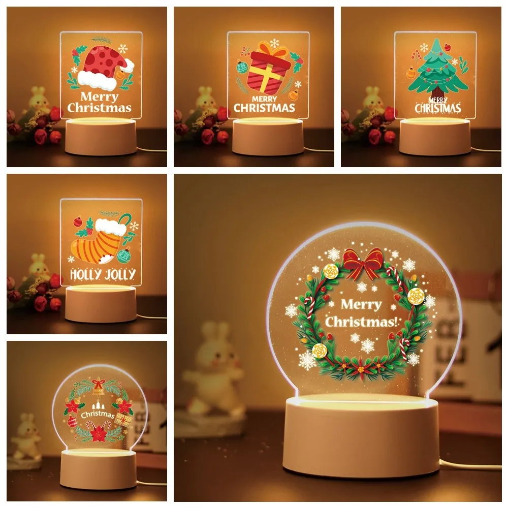 

Merry Christmas Gift For Baby Room Color Changing Lamp Decor Caroon Flower Tree Acrylic Led Night Light