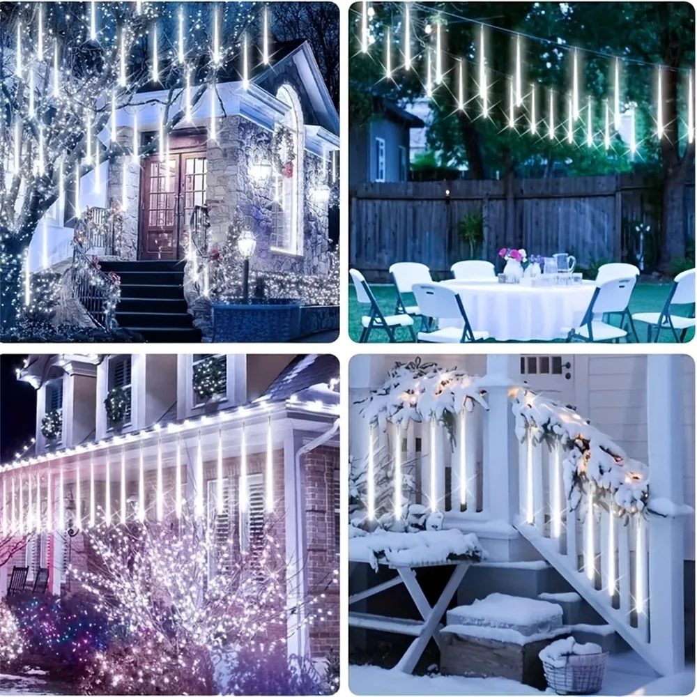 

Christmas Decoration Outdoors Falling Raindrop for Holiday Yard Fairy String Light 8 Tube 30/50cm Solar LED Meteor Shower Light