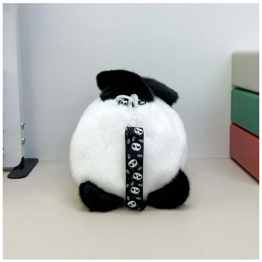 Kawaii Cute Panda Storage Bag Plush Soft Cartoon Animal Bucket Bag Korean Style Large Capacity Handbag for Children