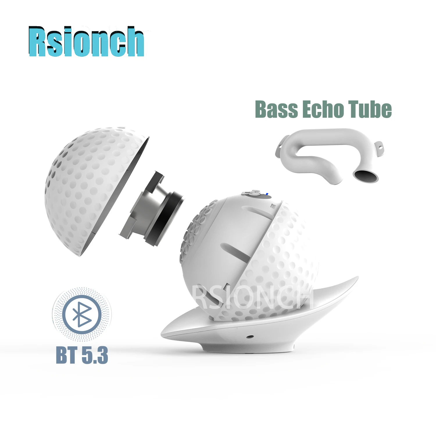 

Rsionch Spherical Sound Box Sub-woofer Bluetooth Bass Speaker on Base Home Theater Bookshelf Golf Wireless Speaker