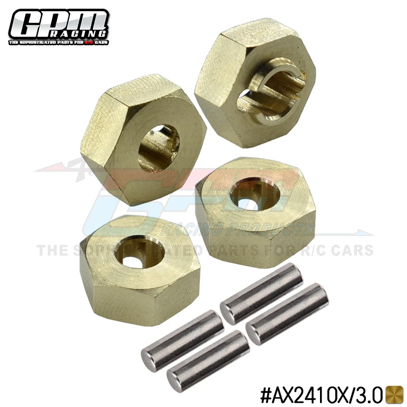 

GPM Brass 3mm Thick Wheel Hex Hubs Set For AXIAL 1/24 AX24 XC-1 Crawler Brushed