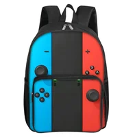 Mochila con bolsillo frontal cuadrado con diseño de GamePad para niños y niñas, los mejores regalos, mochilas escolares de dibujos animados en 2D para niños
