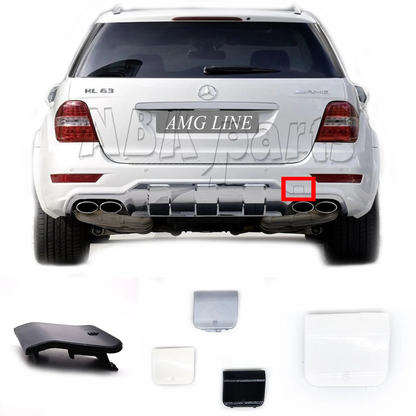 Fit 08-11 Mercedes ML M W164 X164 AMG Line 280 300 320 350 420 450 500 550 Rear Tow Cover A1648854923