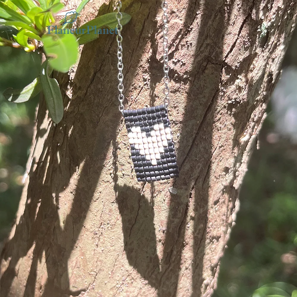 FlaneurPlanet رسالة الحب قلادة قلادة للفتيات النساء ميوكي بوهو القلائد سلسلة الفولاذ المقاوم للصدأ