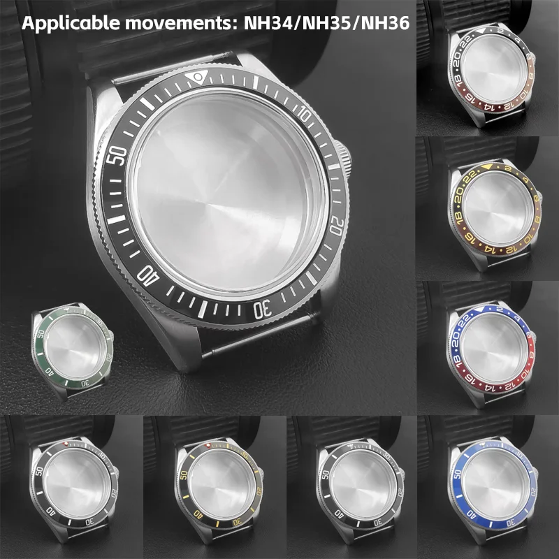 

39mm modified watch accessories sapphire dome glass case stainless steel fits the NH35/NH 36 movement