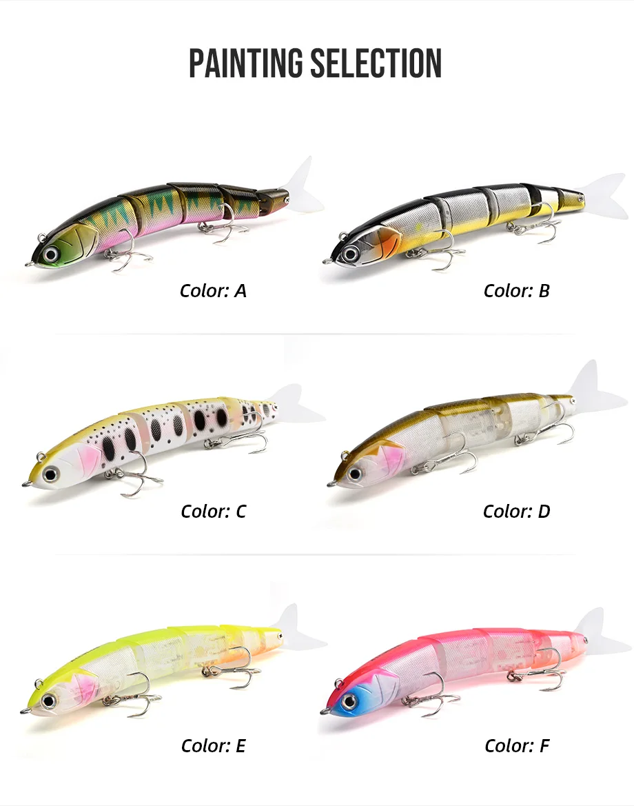 ALLBLUE ALIVE BAIT 140 mm 16,5 g schwimmender Angelköder Gelenk Minnow Swimbait Stick Silicon Tail Topwater Bass Pike Tackle – Detail 4