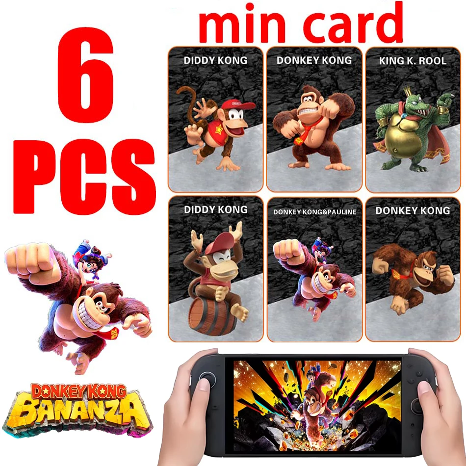 

2025 New style 6 Pcs 3D game Donkey Kong Banamini Cards Baolin DiamondPauline King Kong Sugi Senxi mini Cards