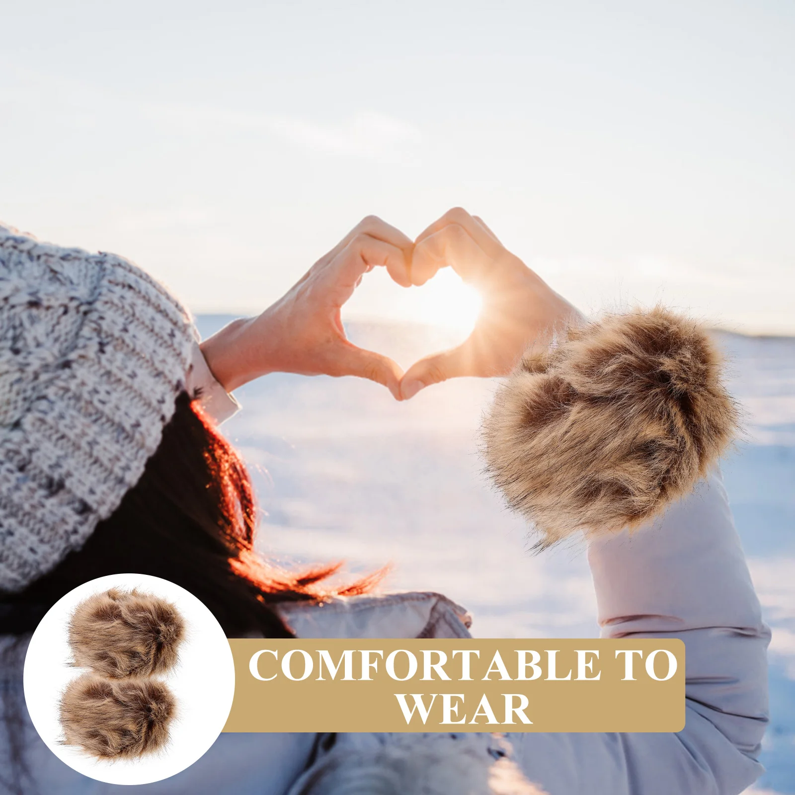 

2 Pcs Ultraviolet Light Warm Furry Wrist Guards Man Sweat Bands Acrylic for Straps