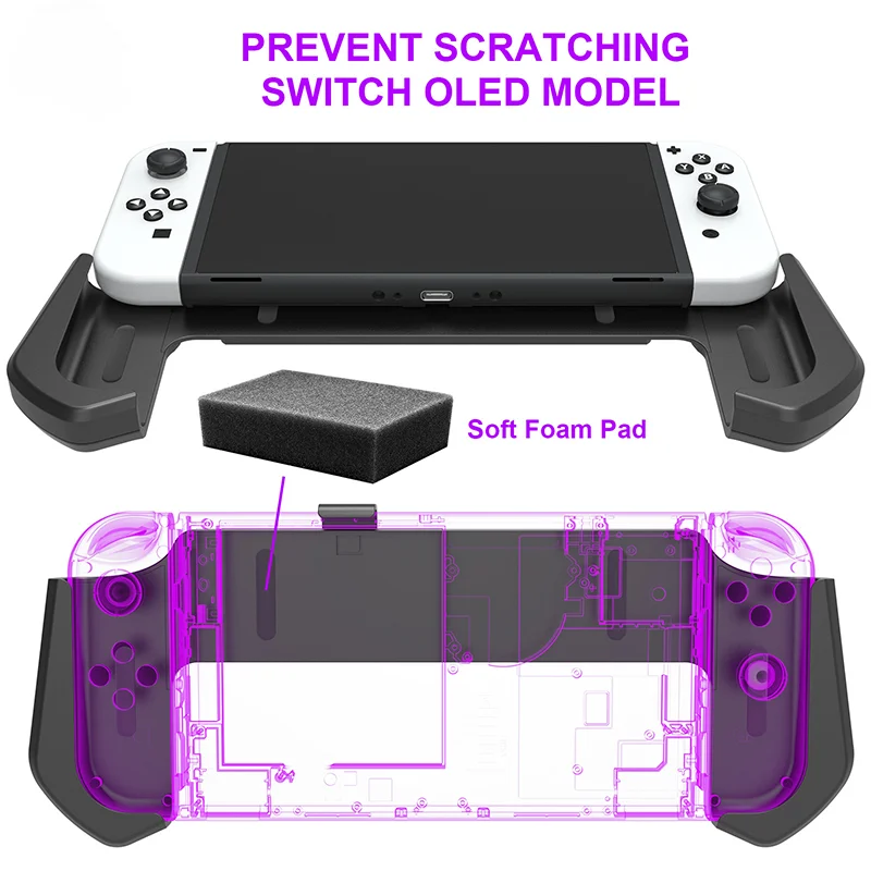 Funda protectora integrada Oled para Nintendo Switch, soporte de carga Dockable, mantiene el soporte Original para n-switch Oled, agarre de mango